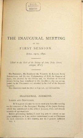 Transactions and proceedings of the Japan Society, London = Rondon-Nihon-kyōkai-zasshii, 1 = Session 1. 1892 (1893)