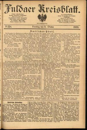 Ausgabe vom Dienstag, den 31. Oktober 1893.