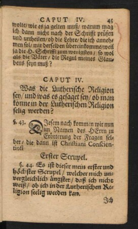 Caput IV. Was die Lutherische Religion sey, und was es gesaget sey, ...