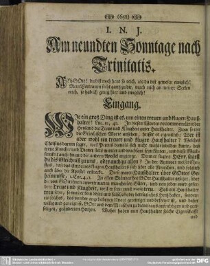 Am neundten Sonntage nach Trinitatis