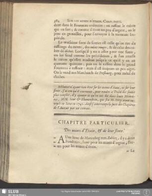 Chapitre Particulier. Des mines d'Etain, & de leur fonte