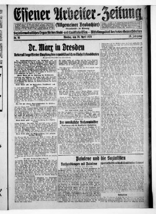 Essener Arbeiter-Zeitung. 1919-1926