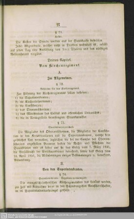 Drittes Capitel : Vom Kirchenregiment