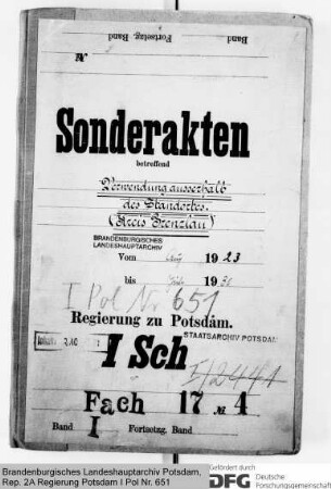 Verwendung der Schutzpolizei außerhalb des Standortes im Kreis Prenzlau