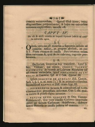 Caput IV. De usu & abusu recursus ab Imperii supremis judiciis ad comitia universalia agens