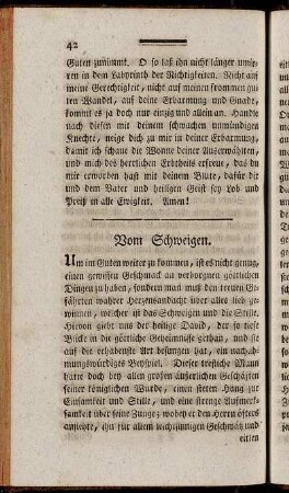Vom Schweigen.