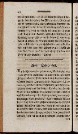 Vom Schweigen.