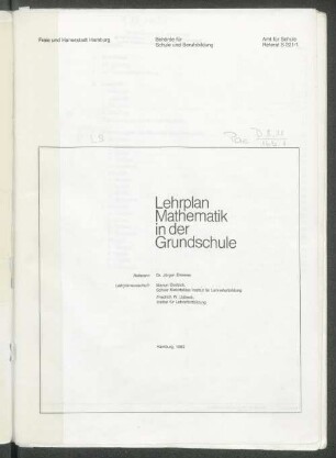 Lehrplan Mathematik in der Grundschule