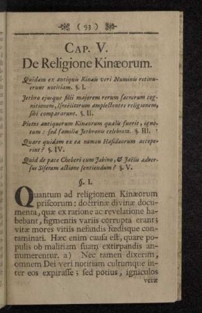 Cap. V. De Religione Kinæorum.