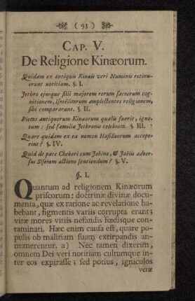 Cap. V. De Religione Kinæorum.