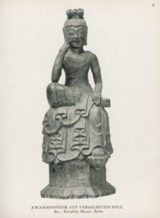 Kwannonfigur aus vergoldetem Holz.. Bes.: Königliche Museen, Berlin