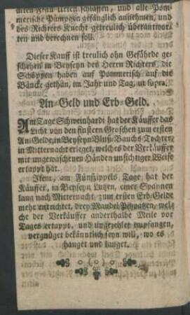 An-Geld und Erb-Geld.