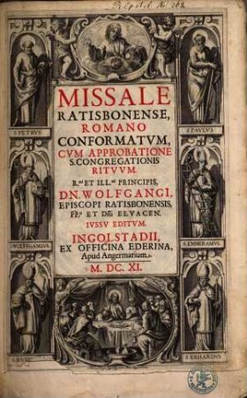 Missale Ratisbonense, Romano Conformatum : Cum Approbatione S. Congregationis Rituum