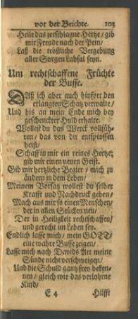 Um rechtschaffene Früchte der Busse
