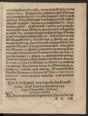 Das dritt Capitel/ von mancherley kranckheiten/ ...