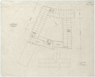 Gsaenger, Gustav; München; Stadtmuseum, Erweiterung - Wettbewerbsplan (Grundriss 4. OG)