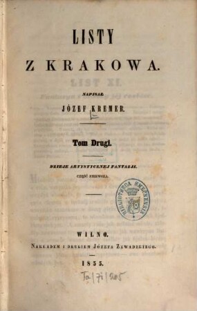 Listy z Krakowa, 2,1