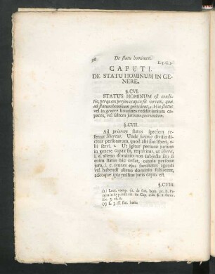 Caput I. De Statu Hominum In Genere