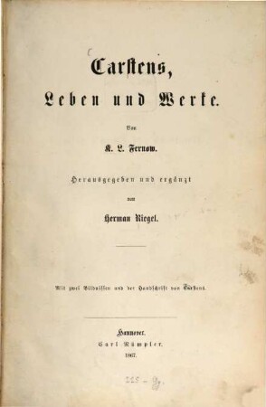 Carstens, Leben und Werke