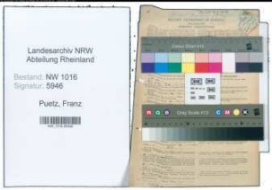 Entnazifizierung Franz Puetz , geb. 16.12.1892 (Zahnarzt)