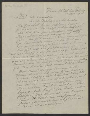 Brief an Philipp Jarnach : 20.04.1921