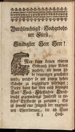Durchleuchtigst-Hochgebohrner Fürst, Gnädigster Herr Herr!