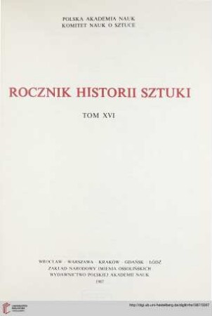 16: Rocznik Historii Sztuki