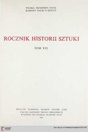 16: Rocznik Historii Sztuki