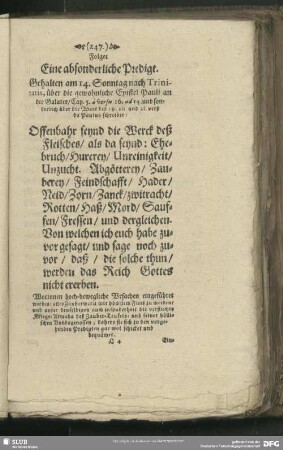 Eine absonderliche Predigt