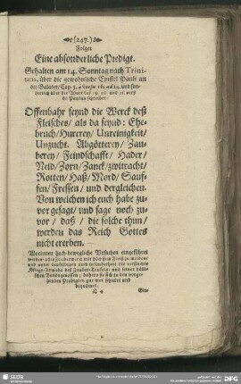 Eine absonderliche Predigt