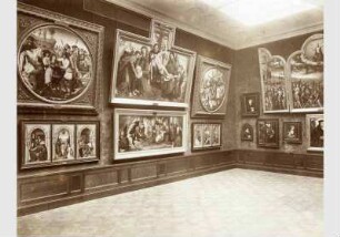 Aufstellung der Gemäldegalerie und der Skulpturensammlung im Kaiser-Friedrich-Museum, Raum 69, Niederländische Gemälde des 15. und 16. Jhd.