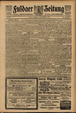 Zweite Ausgabe vom Montag, den 21. Dezember 1908.
