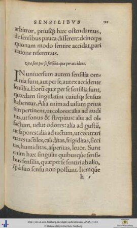 Quæ sint per se sensilia: quæ per accidens