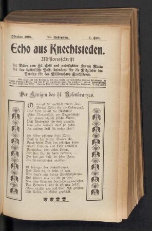Oktober 1904. VI. Jahrgang. 1. Heft