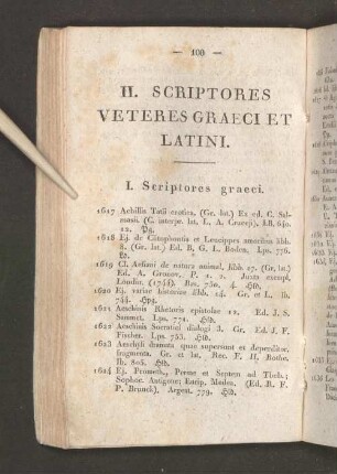 II. Scriptores Veteres Graeci Et Latini.