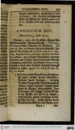 [Abschnitt 8 (Conclusum DCCI – Conclusum DCCC)]