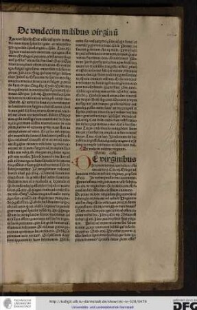 De undecim milibus virginum.