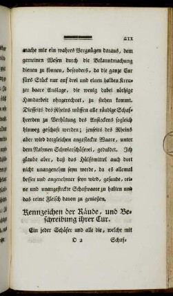 Kennzeichen der Räude, und Beschreibung ihrer Cur.