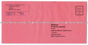 Wahlbriefumschlag zur Europawahl am 26. Mai 2019