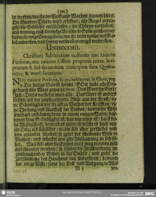 Undecimò. Christum Salvatorem nostrum nec ratione Personae, ...