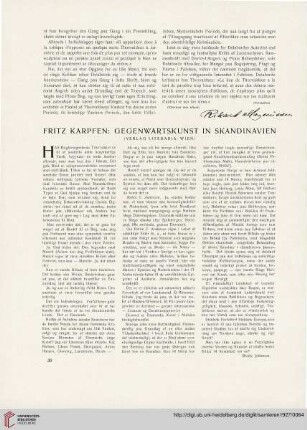 4: Fritz Karpfen: Gegenwartskunst in Skandinavien : (Verlag Literaria, Wien)