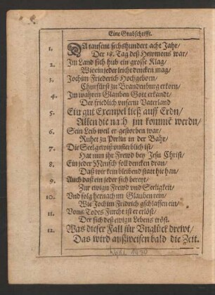 Eine Grabschrifft.