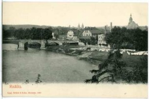 Rochlitz. Blick über die Mulde zur Stadt