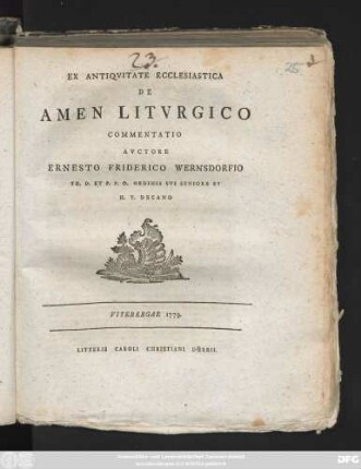 Ex Antiqvitate Ecclesiastica De Amen Litvrgico : Commentatio