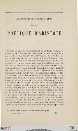 N.S. 8.1863: Observations philologique sur la poétique d'Aristote