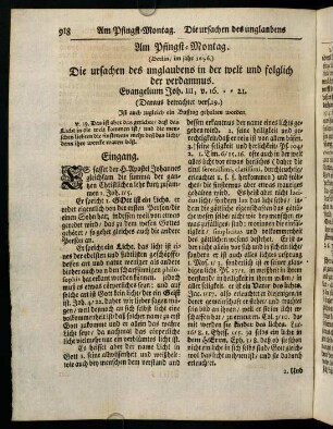 918-927, Am Pfingst-Montag. (Berlin / im jahr 1696.) Die ursachen des unglaubens in der welt und folglich der verdamnus.
