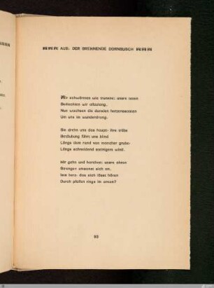 Albert Verwey: Aus: Der brennende Dornbusch