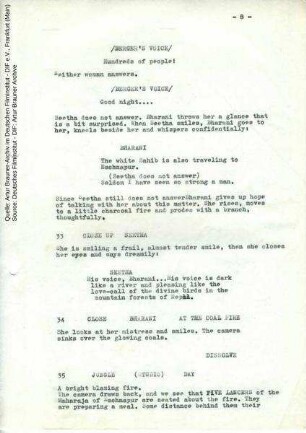 Englisches Drehbuch (Auszug)