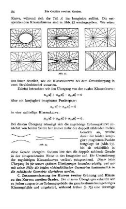 C. Zusammenfassung der Kurven zweiter Ordnung und Klasse zu den Kurven zweiten Gerades.