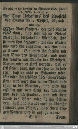 Am Tage Johannes des Apostels des Evangelisten